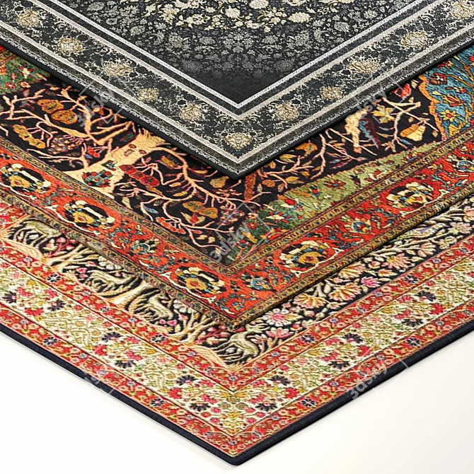 Elegant Persian Carpet: V-Ray Render 3D model image 4