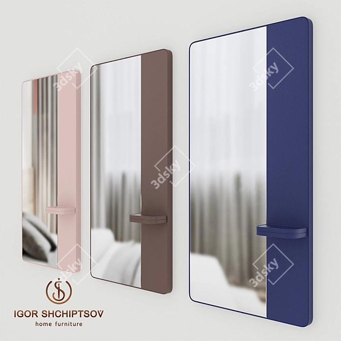 MIA Interior Mirror: Customizable, Integratable, Stylish 3D model image 1