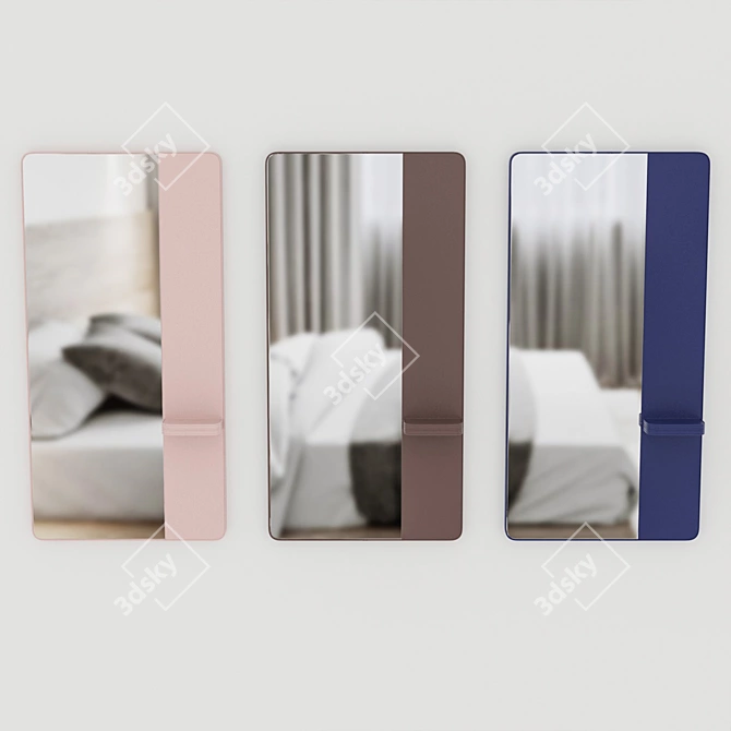 MIA Interior Mirror: Customizable, Integratable, Stylish 3D model image 2