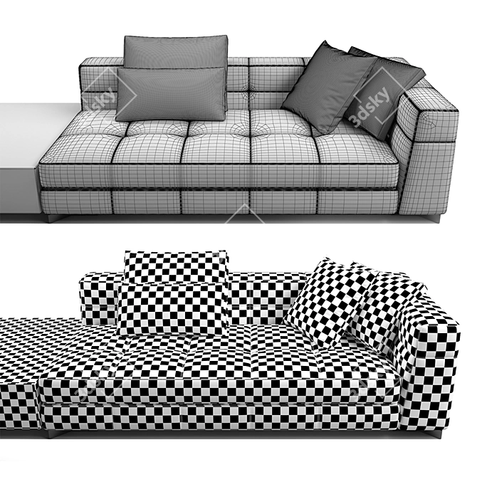 Sleek Minotti Blazer Sofa 3D model image 6