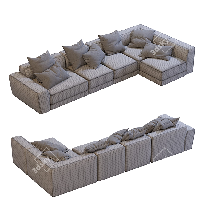 Jesse Pasha Leather Sofa: Modern Elegance for Your Home 3D model image 5