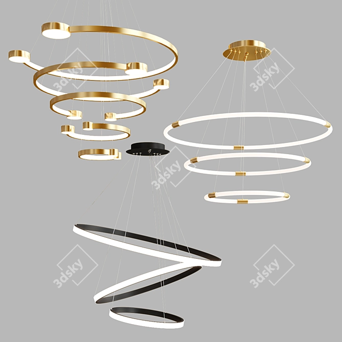 Elegant ORACLE Pendant Light Collection 3D model image 1