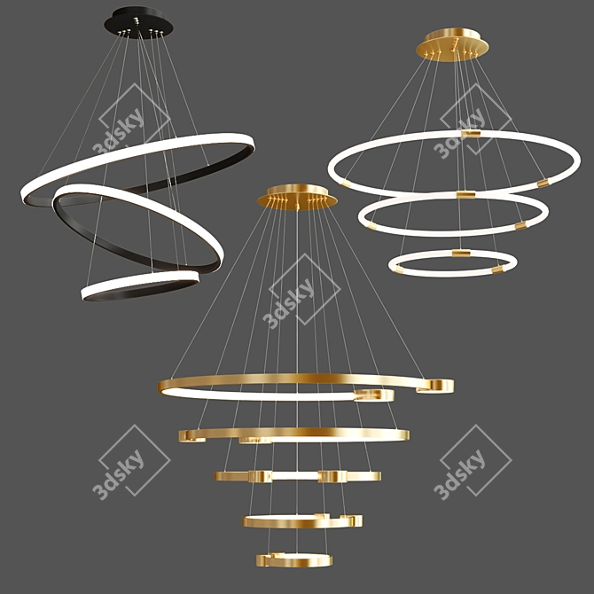 Elegant ORACLE Pendant Light Collection 3D model image 6