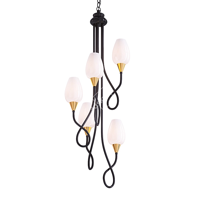 Elegant Viola Milk Pendant Light 3D model image 1