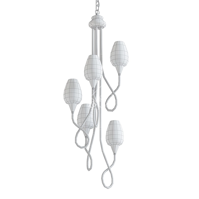 Elegant Viola Milk Pendant Light 3D model image 2