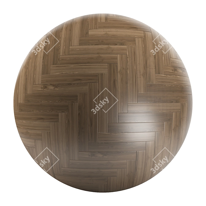 Premium Parquet Flooring - Standard & Herringbone Patterns 3D model image 2