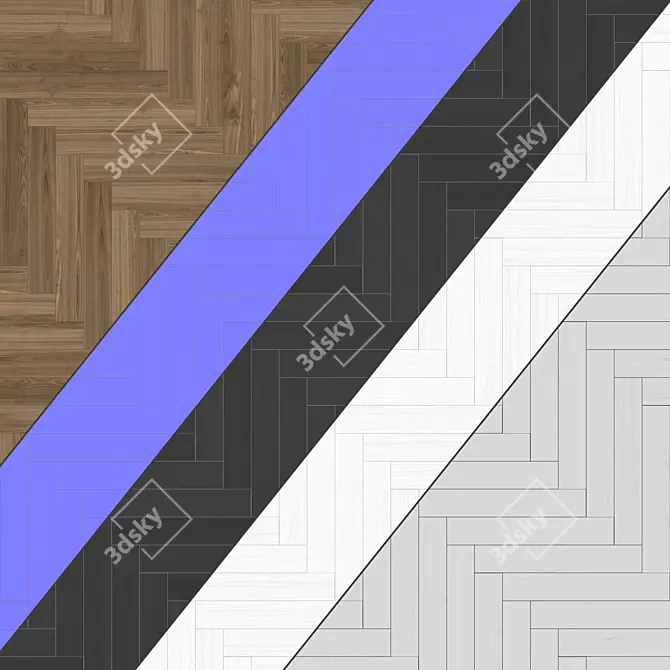 Premium Parquet Flooring - Standard & Herringbone Patterns 3D model image 4