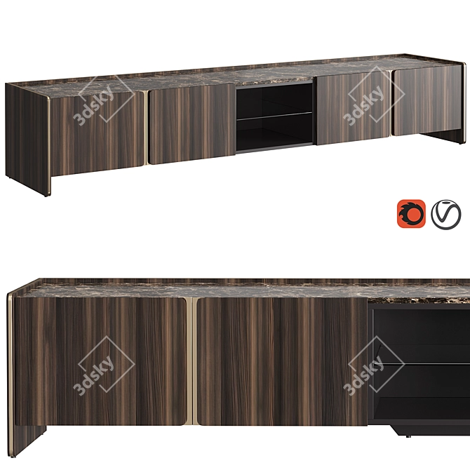 Modern Havasu TV Stand 3D model image 1