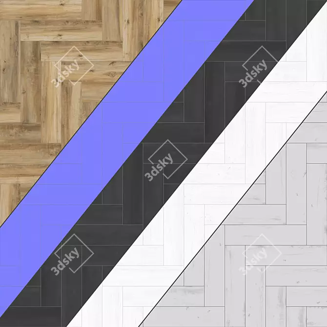 Versatile Parquet Flooring: Standard & Herringbone Patterns, 12 Planks, 4K Textures 3D model image 4