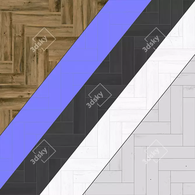 Parquet 62 - Standard and Herringbone Patterns. 12 Plank Variations. 3D Models. 3D model image 4