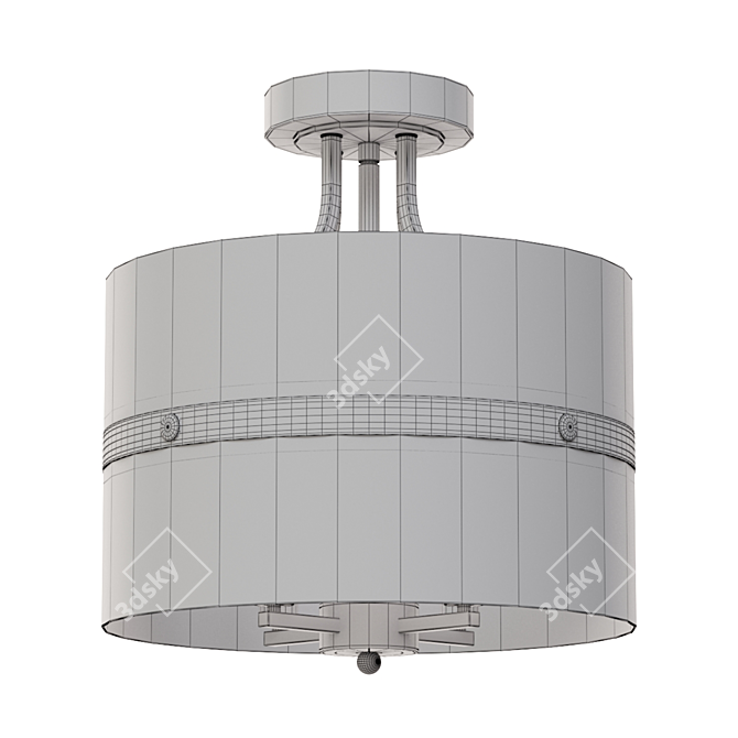  Sleek Glass Drum Pendant 3D model image 2