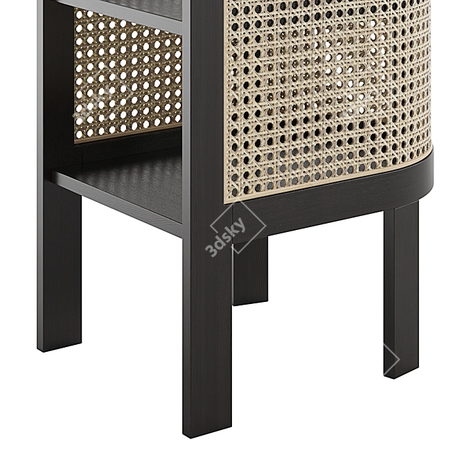 Elegant Cane Nightstand 3D model image 4