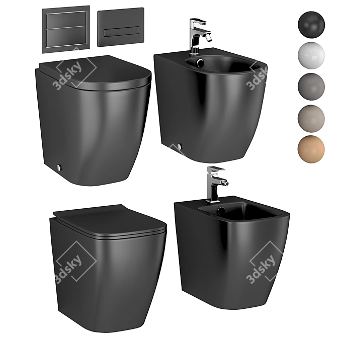 Modern Artceram Bathroom Set 3D model image 1