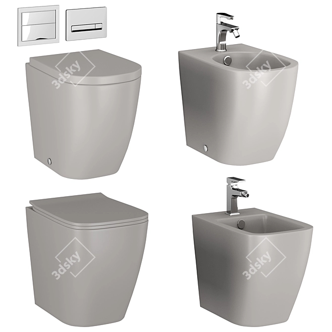 Modern Artceram Bathroom Set 3D model image 3