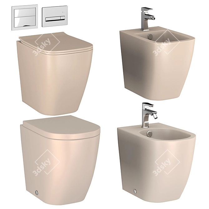 Modern Artceram Bathroom Set 3D model image 4