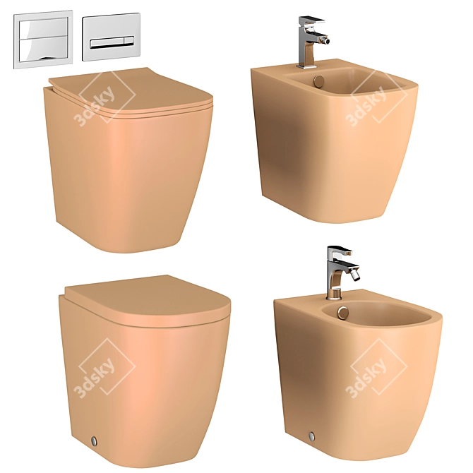 Modern Artceram Bathroom Set 3D model image 5