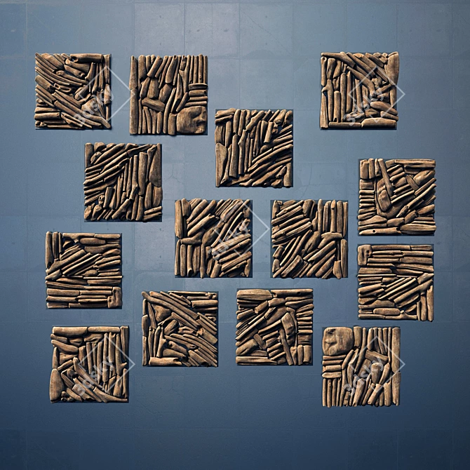 Splintered Branch Panel - Large and Versatile 3D model image 3