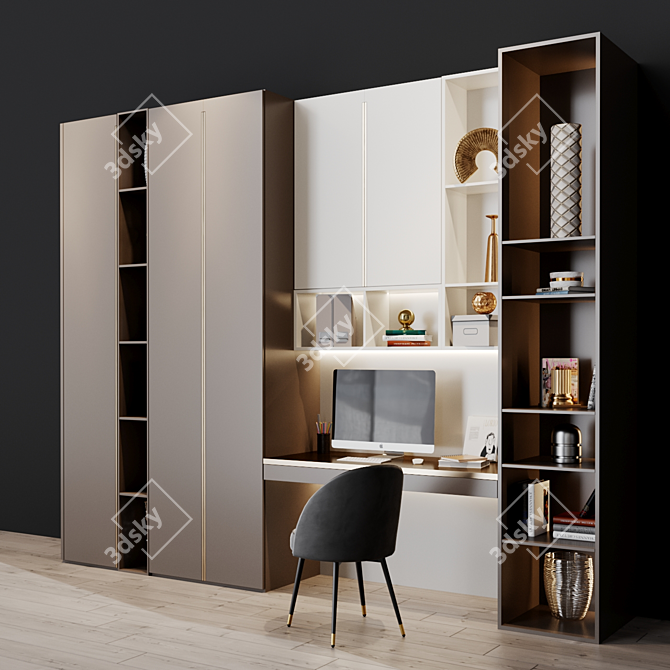 Elegant Workplace with Cooper Chair 3D model image 2