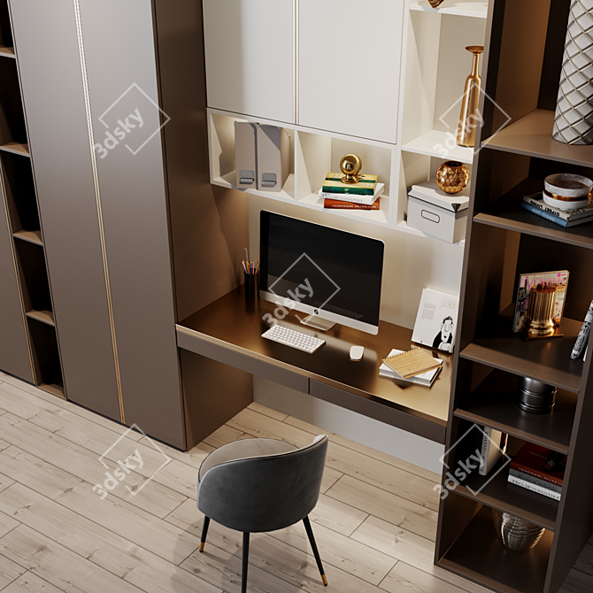 Elegant Workplace with Cooper Chair 3D model image 3