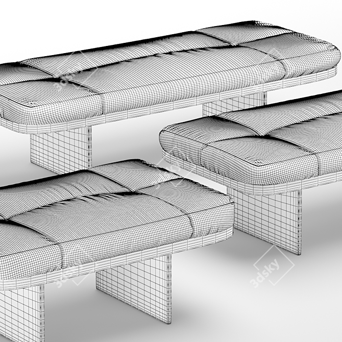 Clive Soft Benches: Elegant and Minimalist Seating 3D model image 7