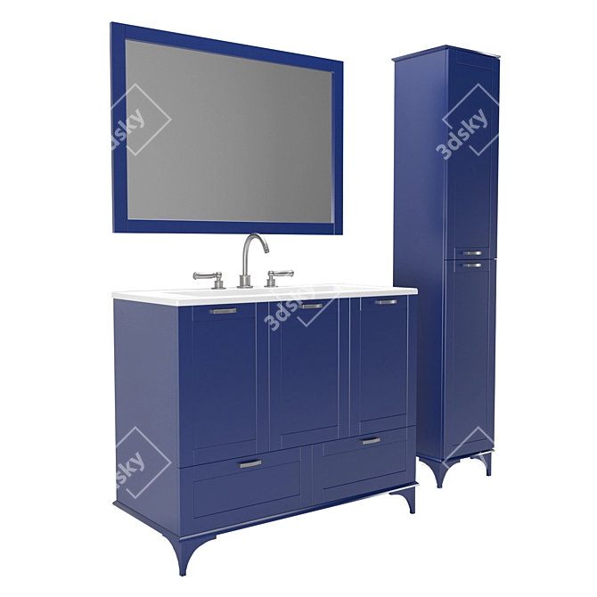 Elegant Vanessa Bathroom Furniture Set 3D model image 2