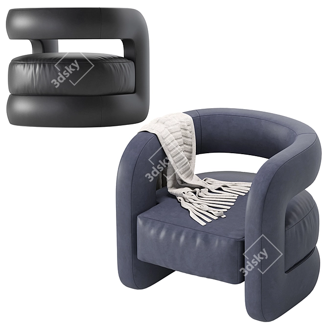 Mgbw Home Kirby Leather Chair: Stylish Comfort 3D model image 2