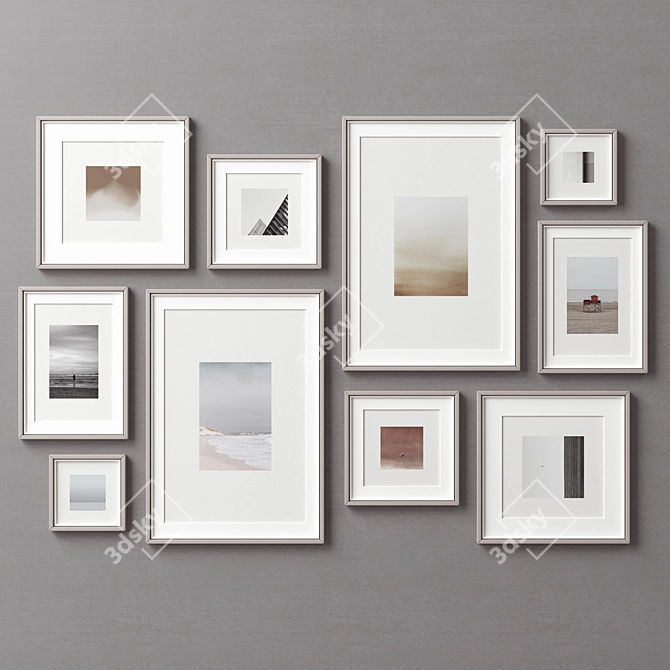 Versatile Set of 10 Picture Frames 3D model image 3