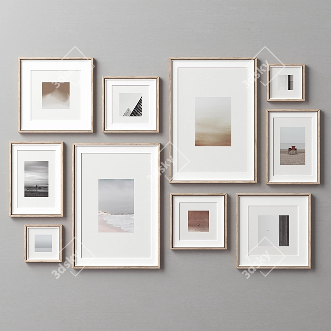 Versatile Set of 10 Picture Frames 3D model image 5