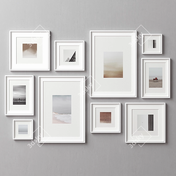 Versatile Set of 10 Picture Frames 3D model image 6