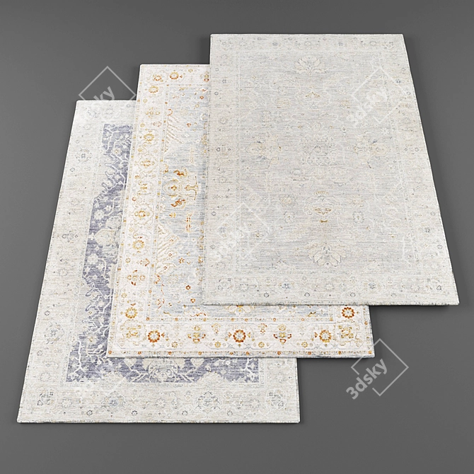 High-Resolution Rugs Bundle: 5 Textures 3D model image 1