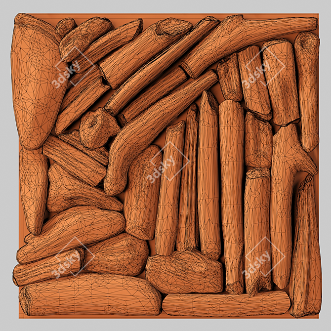 Splinter Branch Panel: Large Rectangle Design 3D model image 7