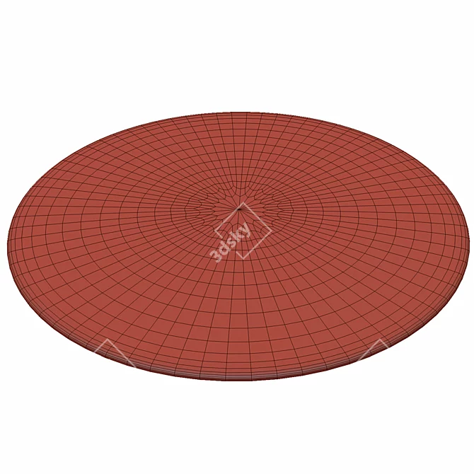 Elegant Round Rug: 117x1.6cm 3D model image 2