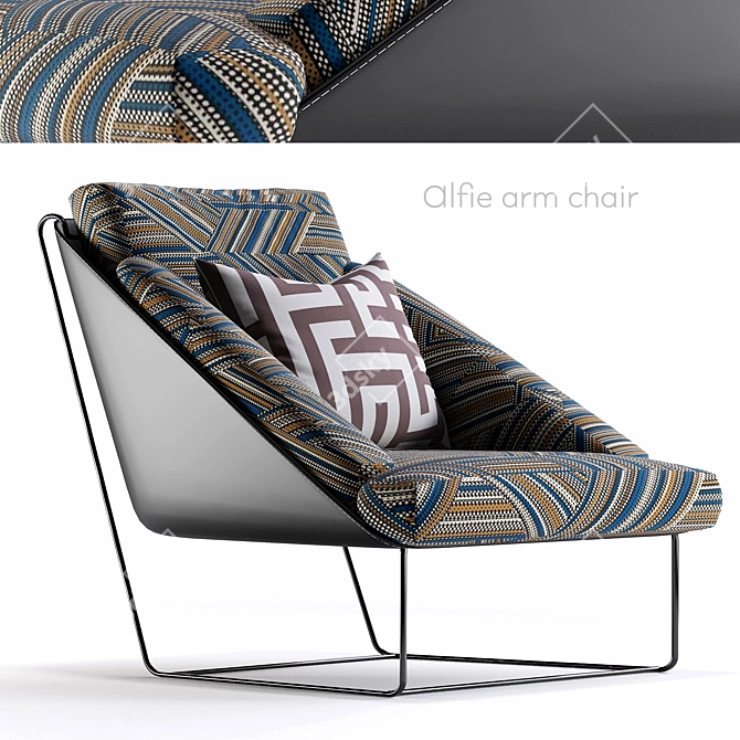 Modern and Comfortable Alfie Armchair 3D model image 1