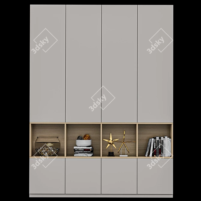 Modern Multi-Functional Furniture Shelf 3D model image 1