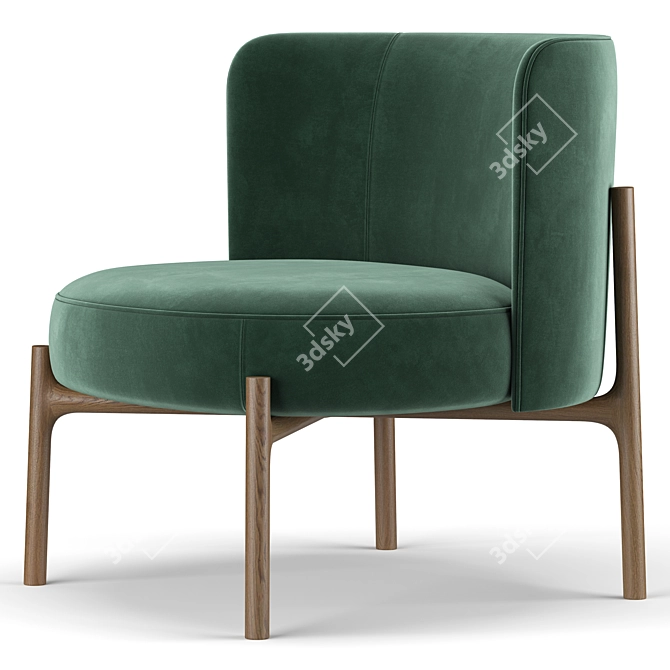 Amalia Armchair: Stylish and Comfortable 3D model image 4