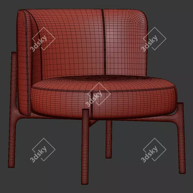 Amalia Armchair: Stylish and Comfortable 3D model image 5