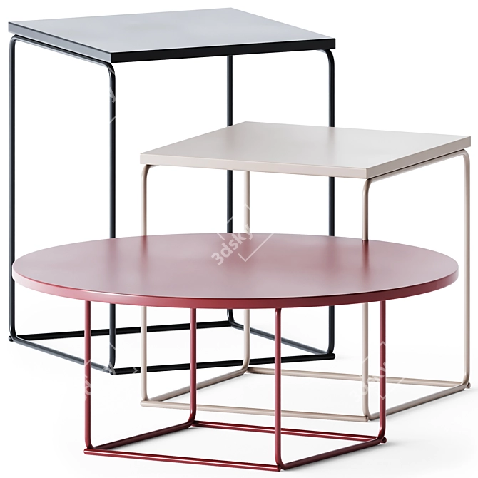 Sleek DL Umbra Coffee Table Set 3D model image 1
