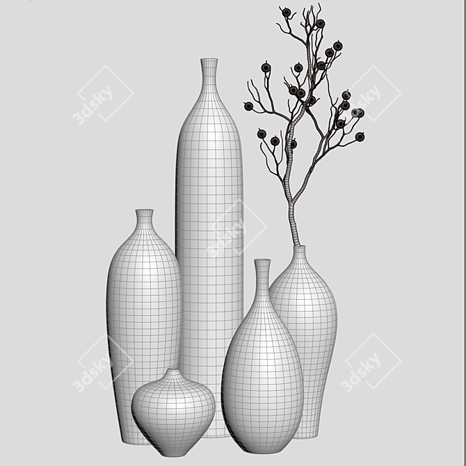 Elegant Decor Vases 3D model image 2