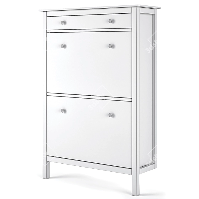IKEA HEMNES Shoe Cabinet: Stylish Storage Solution 3D model image 4