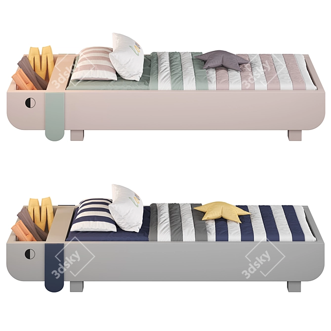 Dual-tone Kids Bed - Max2014, Corona, Vray - 90x200cm 3D model image 2