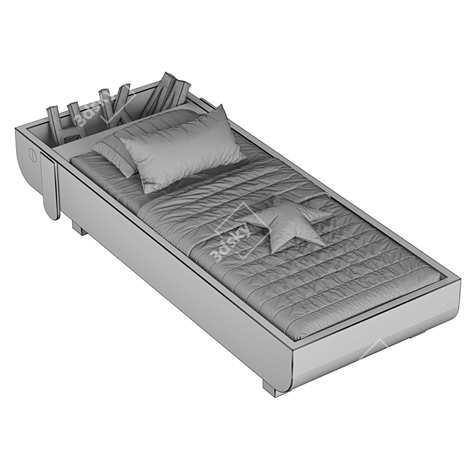 Dual-tone Kids Bed - Max2014, Corona, Vray - 90x200cm 3D model image 5