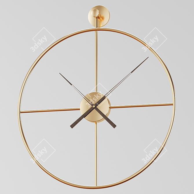 Metallic Wall Clock - Budget-friendly Design from Aliexpress 3D model image 3