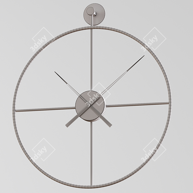 Metallic Wall Clock - Budget-friendly Design from Aliexpress 3D model image 5