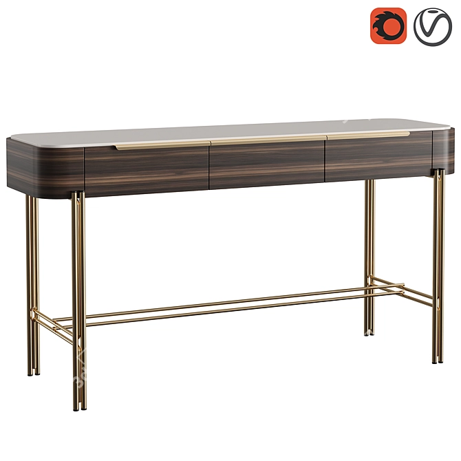 Modern Bamboo Console by PRADDY - NATUR Collection 3D model image 1