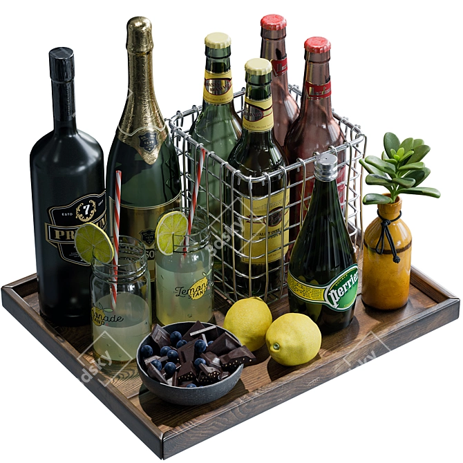 Realistic Food and Drink Set 3D model image 3