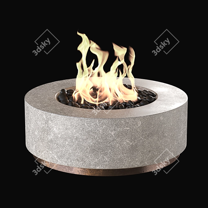 Sleek Bio-Fireplace Set 3D model image 2