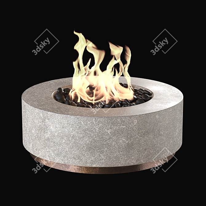 Sleek Bio-Fireplace Set 3D model image 6