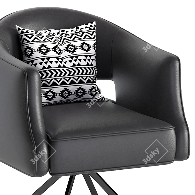 Luxurious Leather Terrace Desk Chair 3D model image 5