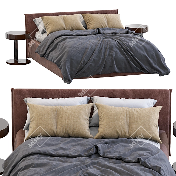 Sleek Fox Bed: Meridiani's Finest 3D model image 5