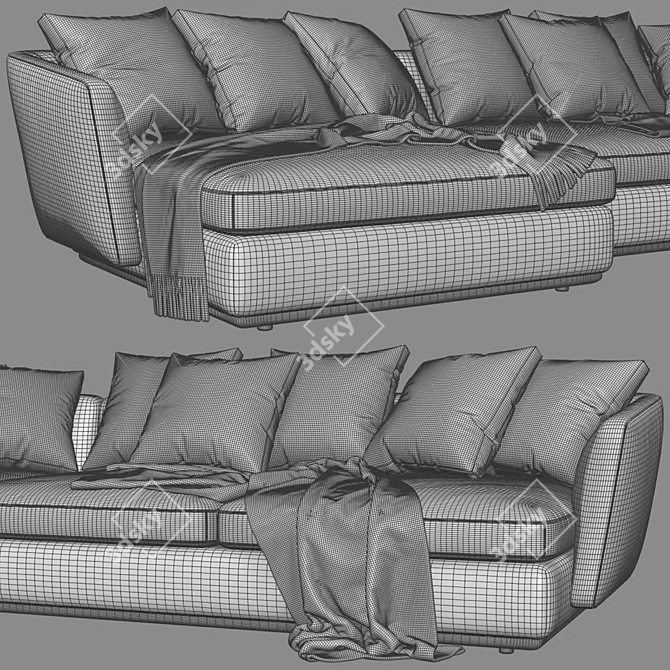 Elegant Molteni&C Sloane Chaise: Luxurious Comfort 3D model image 4